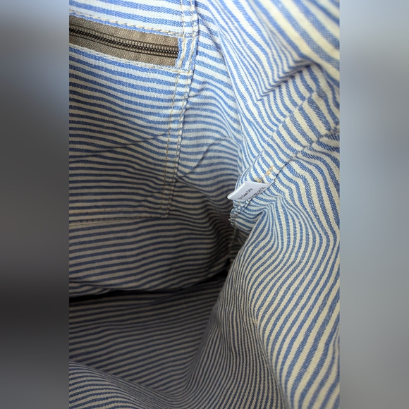 NWT Clea Ray Canvas Slip Strap Left Or Right Paris Bag With Leather Handles - Picture 13 of 14